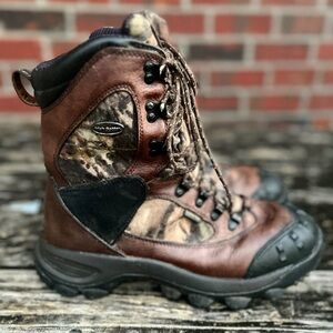 Red Wing Irish Setter Leather Camo Hunting Boots 600 G Thinsulate Gore-Tex Sz 10